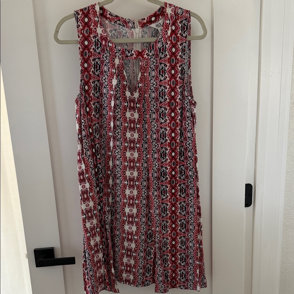 BB Dakota Red and Black Patterned Dress